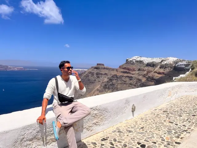 A Greek island coastline